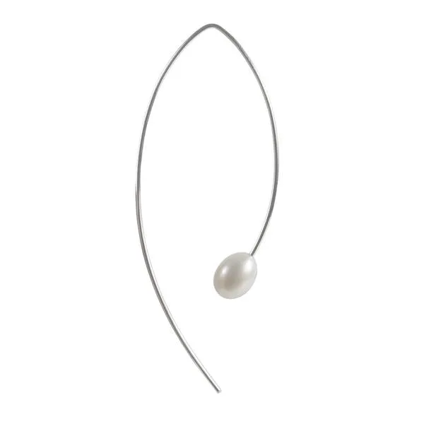 Fairley Pearl Curve Earring Silver Shoes_Fairley