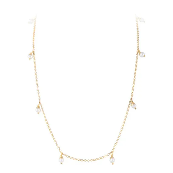 Fairley Pearl Pom Necklace Gold Shoes_Fairley