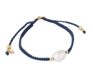 Fairley Pearl Rope Bracelet Navy Shoes_Fairley