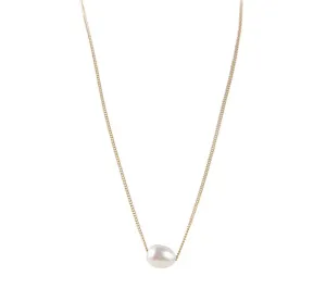 Fairley Pearl Teardrop Necklace Gold Shoes_Fairley