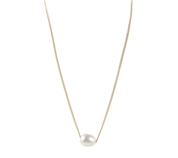 Fairley Pearl Teardrop Necklace Gold Shoes_Fairley
