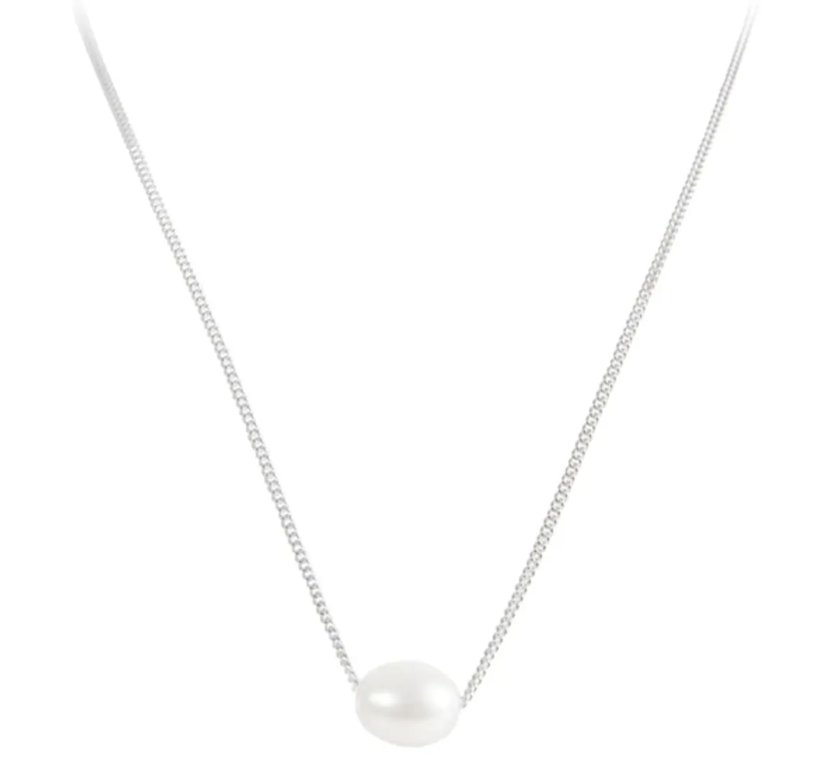 Fairley Pearl Teardrop Necklace Silver Shoes_Fairley