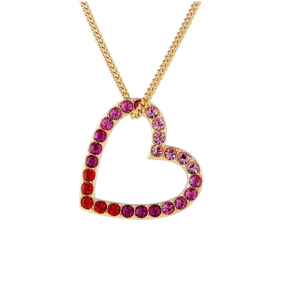 Fairley Pink Ombre Heart Necklace Shoes_Fairley