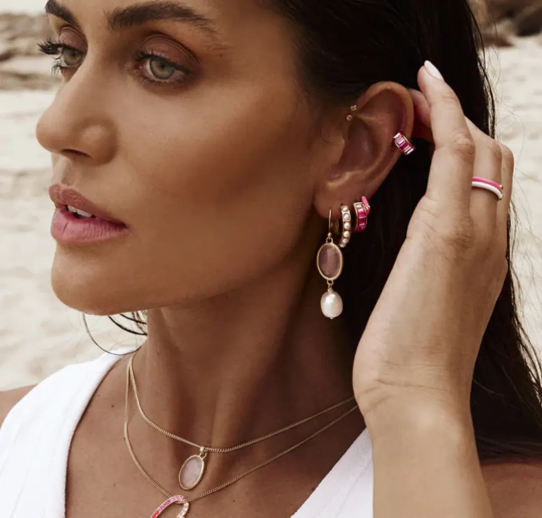 Fairley Pink Ombre Midi Hoops Shoes_Fairley