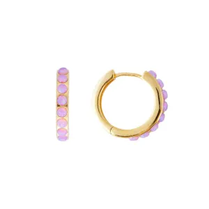 Fairley Pink Opal Crystal Midi Hoops Shoes_Fairley