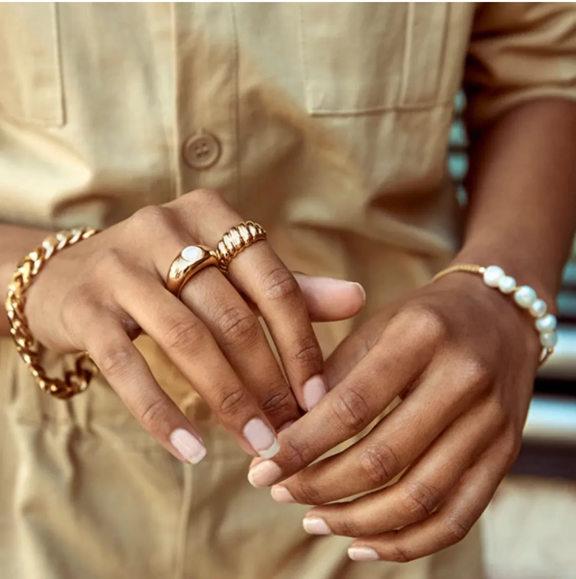 Fairley Rice Pearl Rope Bracelet Antique Gold Shoes_Fairley