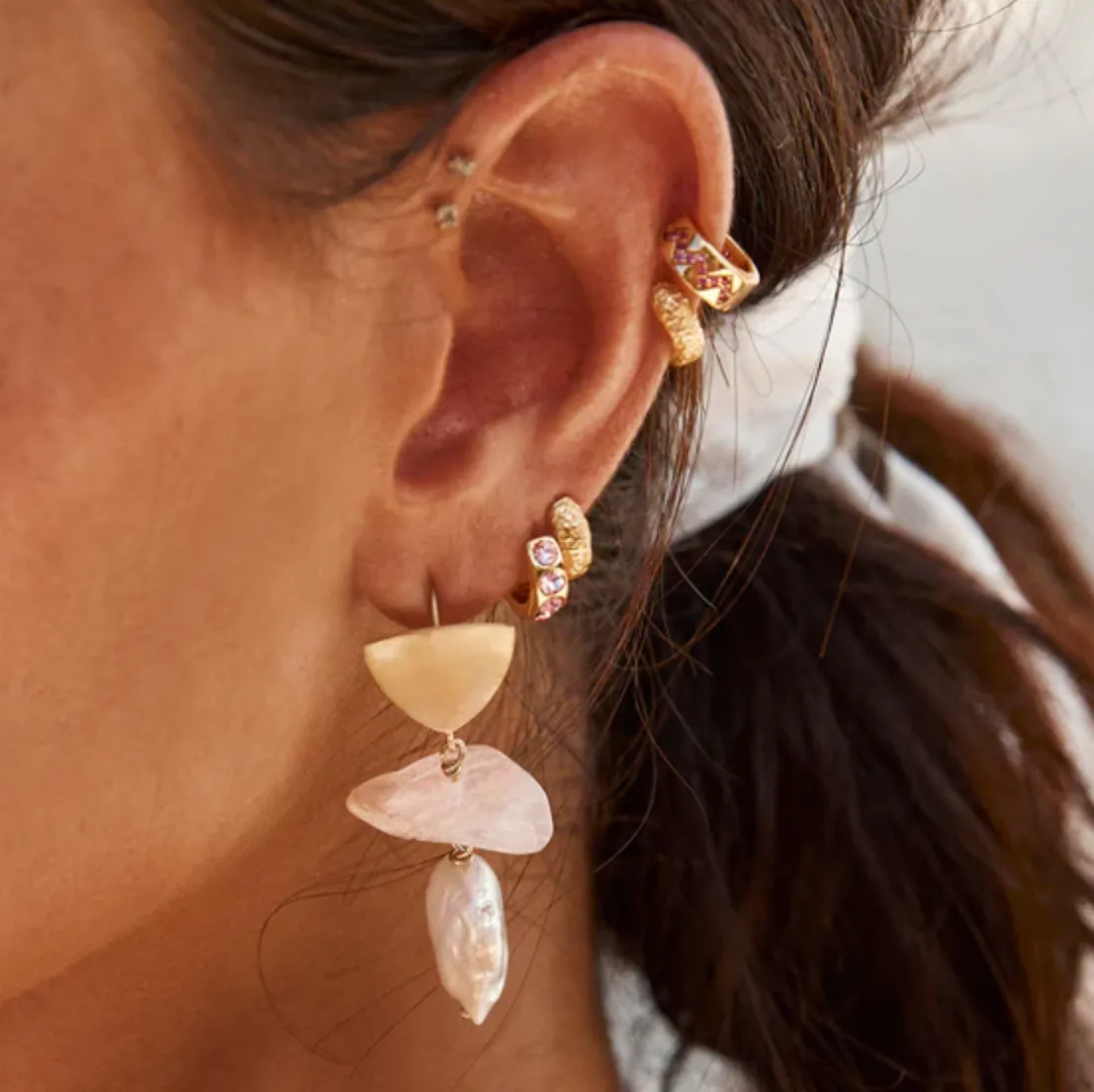 Fairley Rose Quartz Pearl Drops Shoes_Fairley