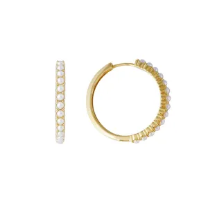Fairley Slim Crystal Pearl Midi Hoops Shoes_Fairley