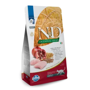 Farmina N&D Ancestral Grain Chicken & Pomegranate Adult Dry Cat Food indoor dry cat food, healthy cat kibble