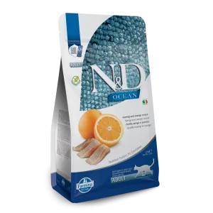 Farmina N&D Ocean Grain Free Herring & Orange Adult Dry Cat Food healthy cat food, premium dry cat food