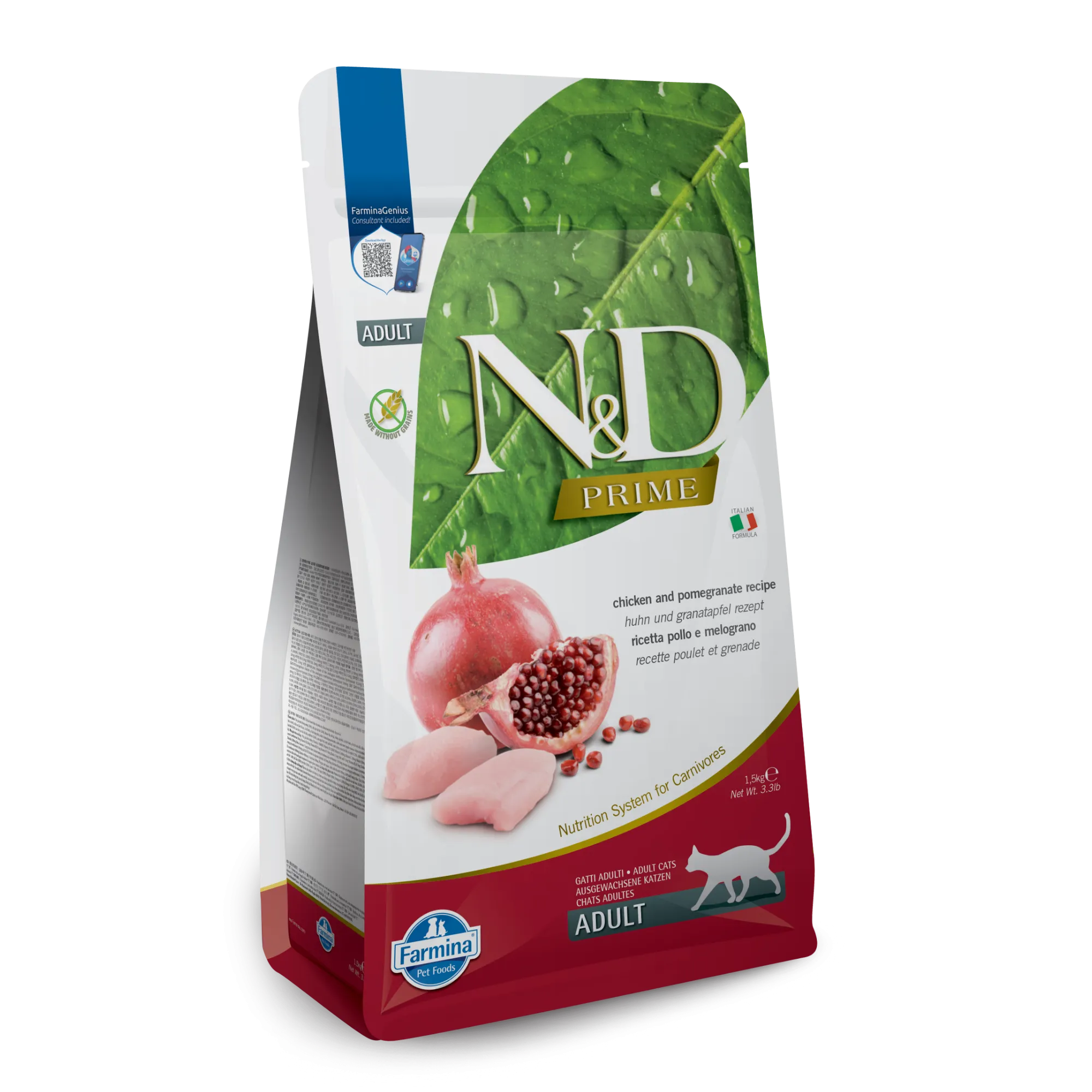 Farmina N&D Prime Grain Free Chicken & Pomegranate Dry Cat Food indoor dry cat food, healthy cat kibble