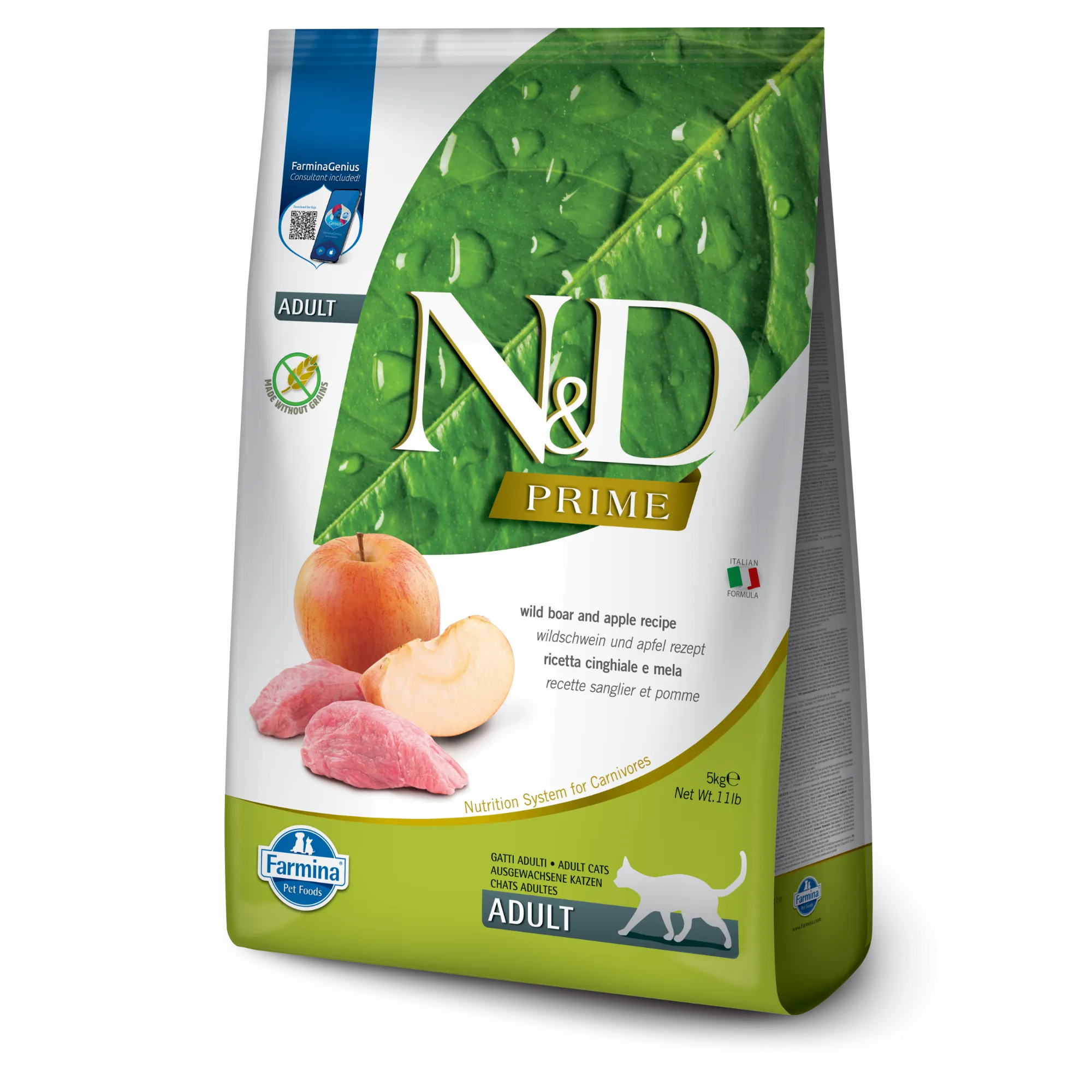 Farmina N&D Prime Grain Free Wild Boar & Apple Adult Dry Cat Food