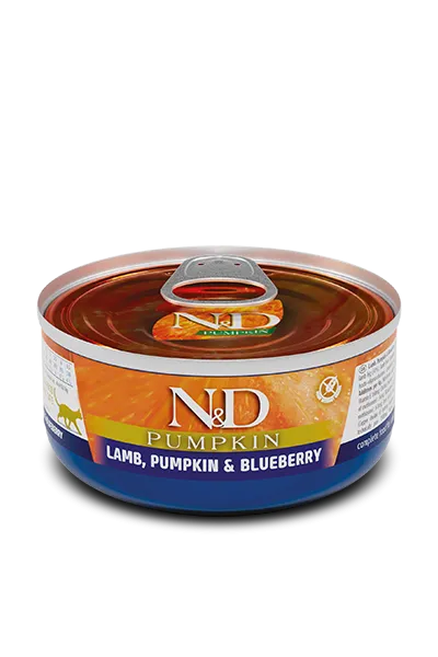 Farmina N&D Pumpkin Grain Free Lamb, Blueberry & Pumpkin Adult Canned Cat Food healthy cat food, premium dry cat food