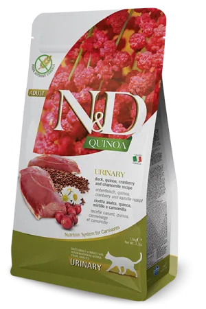 Farmina N&D Quinoa Functional Feline Urinary Duck Dry Cat Food indoor dry cat food, healthy cat kibble