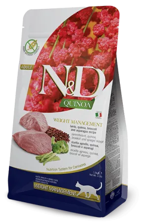 Farmina N&D Quinoa Functional Feline Weight Management Lamb Formula Dry Cat Food healthy cat food, premium dry cat food