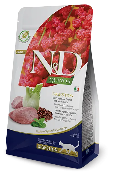 Farmina Pet Foods Feline Digestion Lamb Quinoa Fennel & Mint Formula Dry Cat Food healthy cat food, premium dry cat food