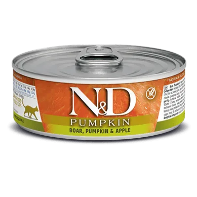 Farmina Pet Foods N&D Boar Pumpkin and Apple Grain Free Cat Food wet cat food, canned cat food