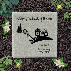 Farming the Field of Heaven - 12x12 Farmer Memorial Stone show poultry,grooming poultry