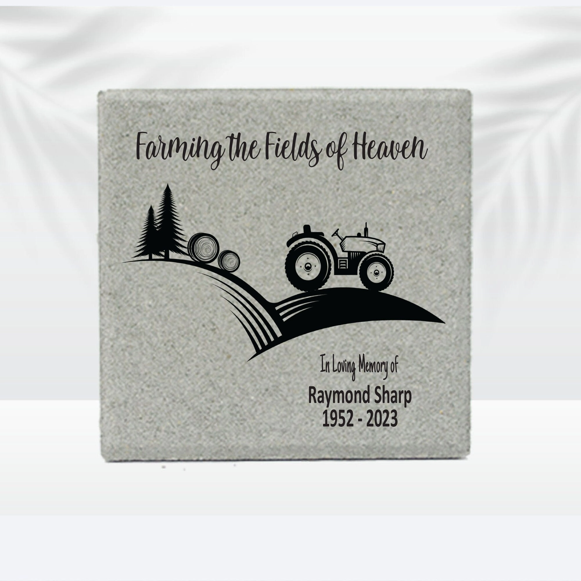 Farming the Field of Heaven - 12x12 Farmer Memorial Stone