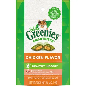 Feline Greenies Smartbites Healthy Indoor Chicken2.1OZ cat treats, natural cat treats