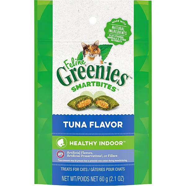 Feline Greenies Smartbites Healthy Indoor Tuna 2.1OZ cat treats, natural cat treats