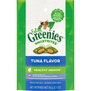Feline Greenies Smartbites Healthy Indoor Tuna 2.1OZ cat treats, natural cat treats