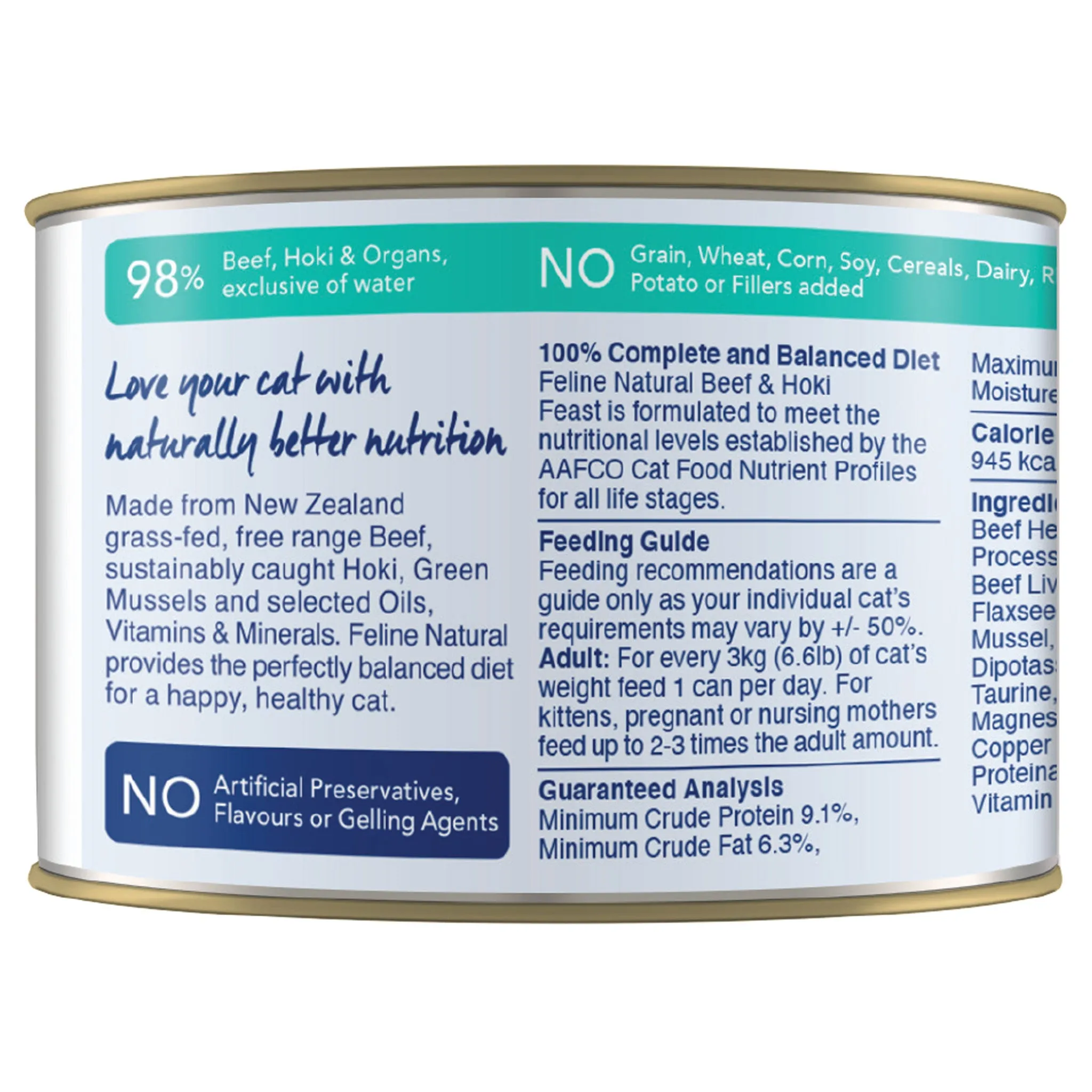 Feline Natural Beef & Hoki Canned Cat Food