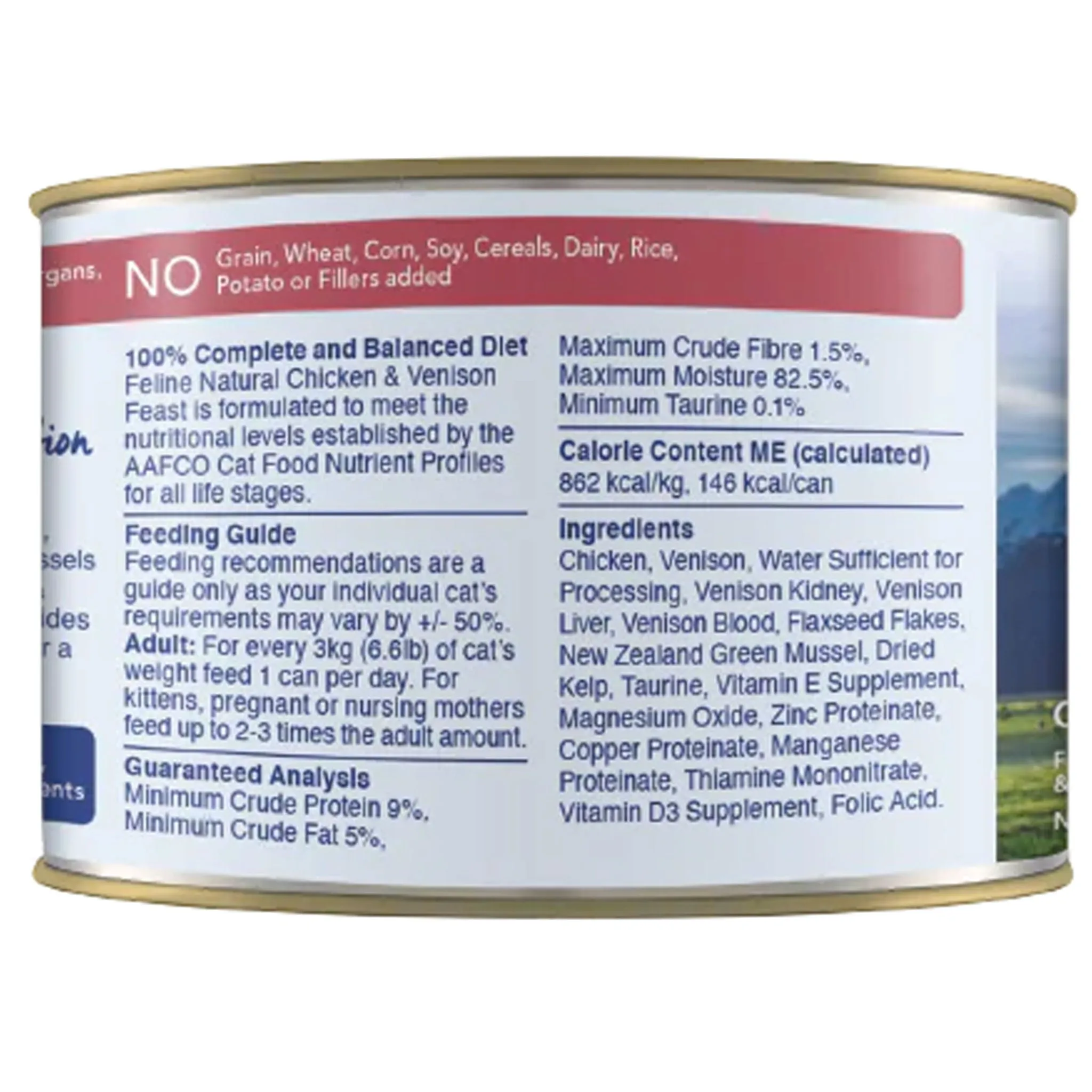Feline Natural Canned Chicken & Venison Cat Food 6 oz
