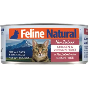 Feline Natural Canned Chicken & Venison Cat Food organic cat food, holistic cat food