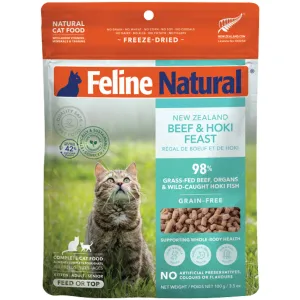 Feline Natural Freeze-Dried Cat Beef & Hoki organic cat food, holistic cat food