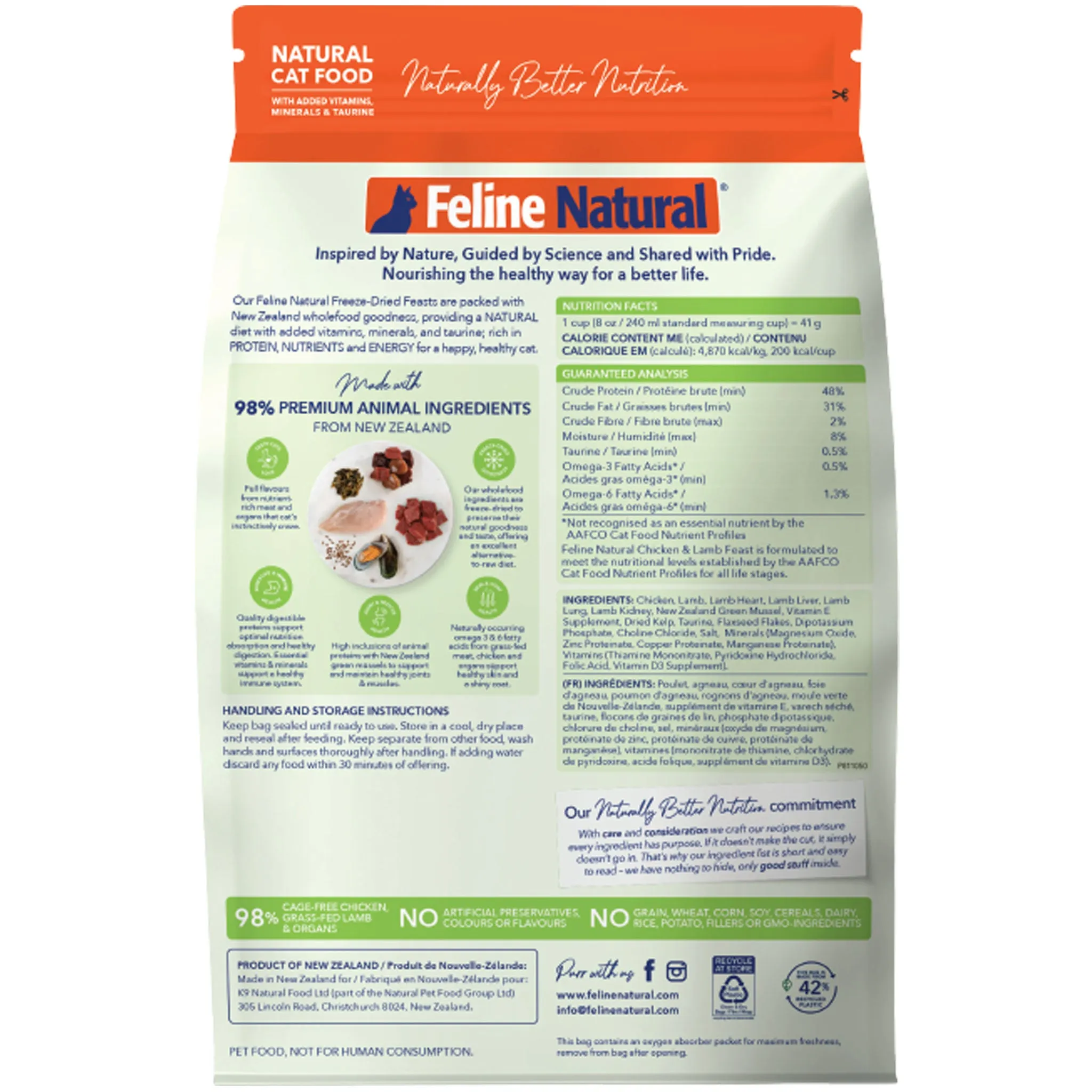 Feline Natural Freeze-Dried Cat Chicken & Lamb
