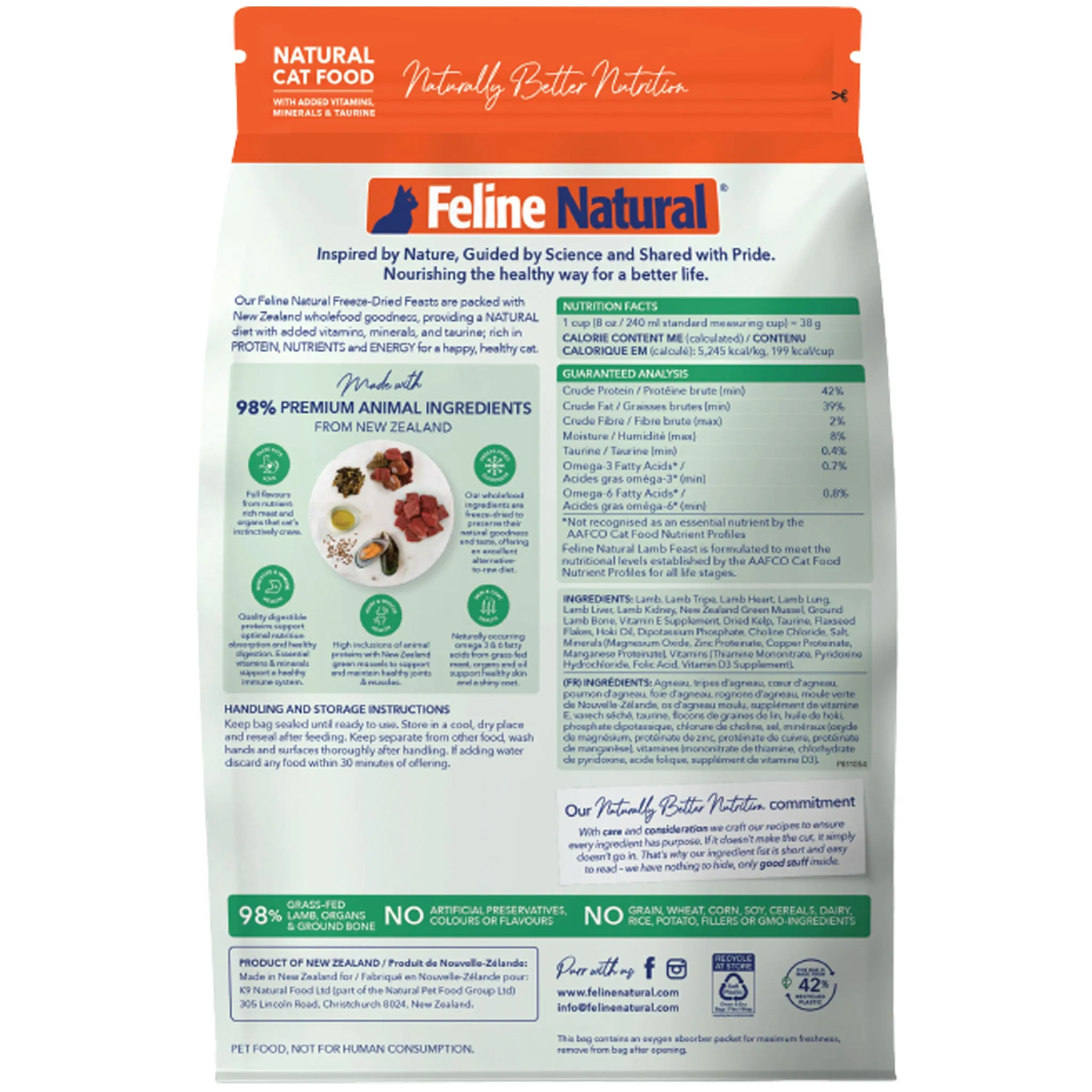 Feline Natural Freeze-Dried Lamb Cat Food