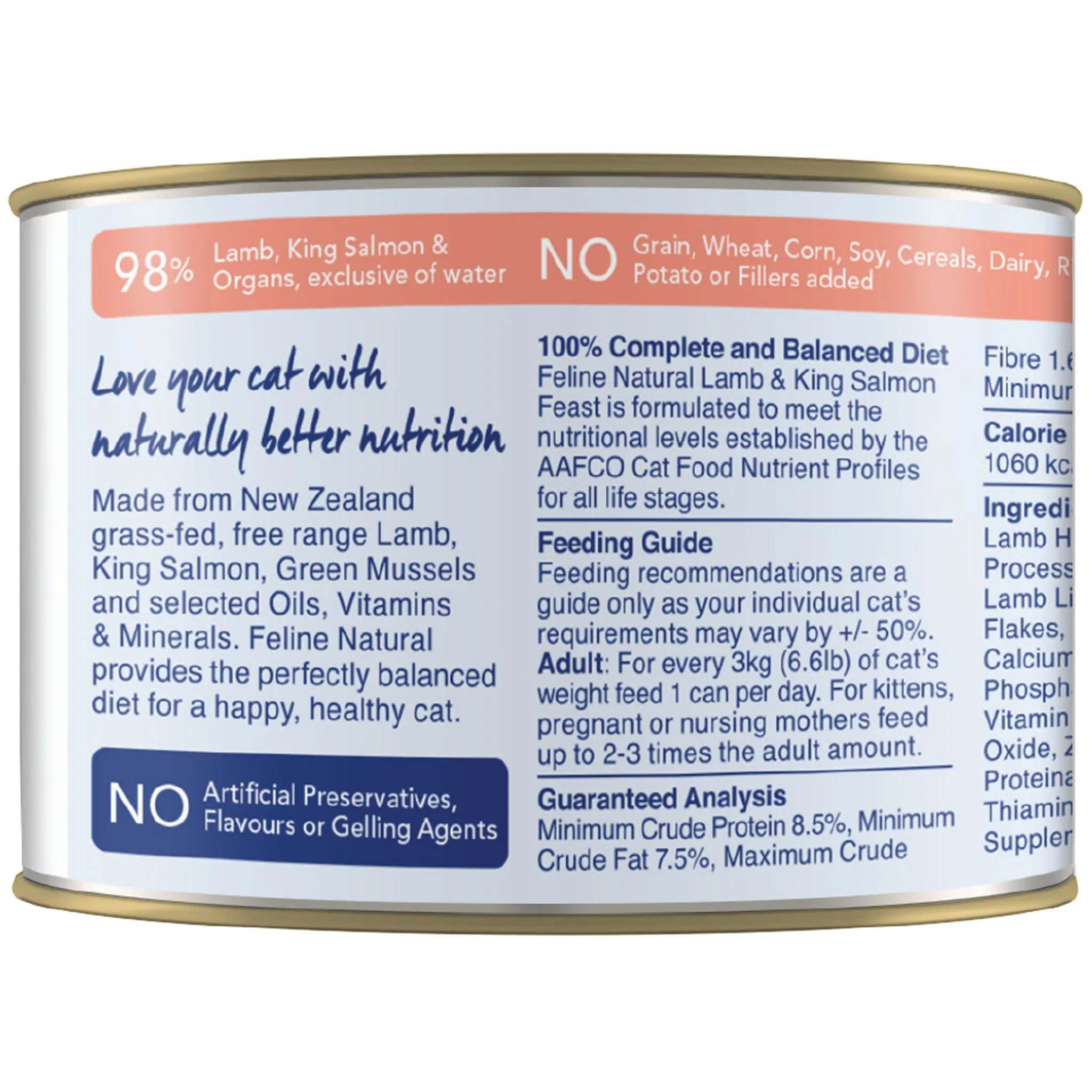 Feline Natural Lamb & Salmon Canned Cat Food