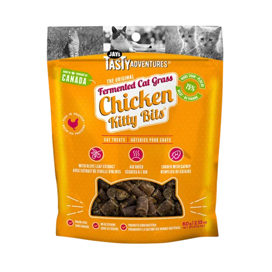 Fermented Cat Grass Chicken Kitty Bits cat treats, natural cat treats