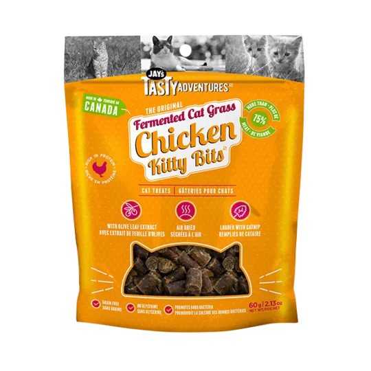 Fermented Cat Grass Chicken Kitty Bits cat treats, natural cat treats