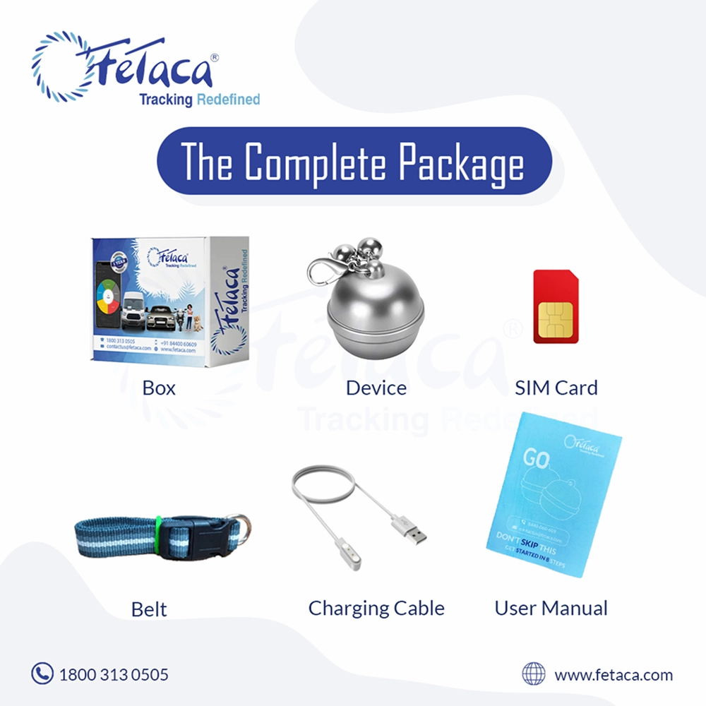 FeTaca Smart Silver Bell Shape Pet GPS Tracker with Live Location, Mobile Alerts and Activity Tracking for Dogs and Cats (Silver)  | Subscription Required