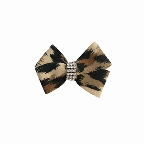 First Place Bow Dog Collar Slider Leopard