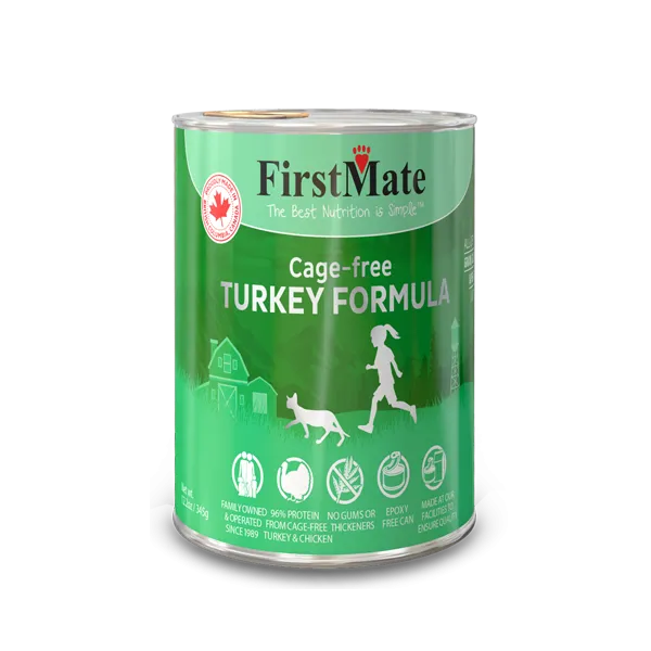 FirstMate Cat Grain Free Cage Free Turkey 12oz dry cat food, cat kibble
