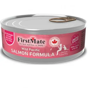 FirstMate Cat Grain Free Wild Pacific Salmon 3.2oz adult cat food, best cat food for adults