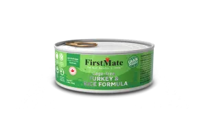 FirstMate Cat Grain Friendly Cage Free Turkey & Rice 5.5oz adult cat food, best cat food for adults