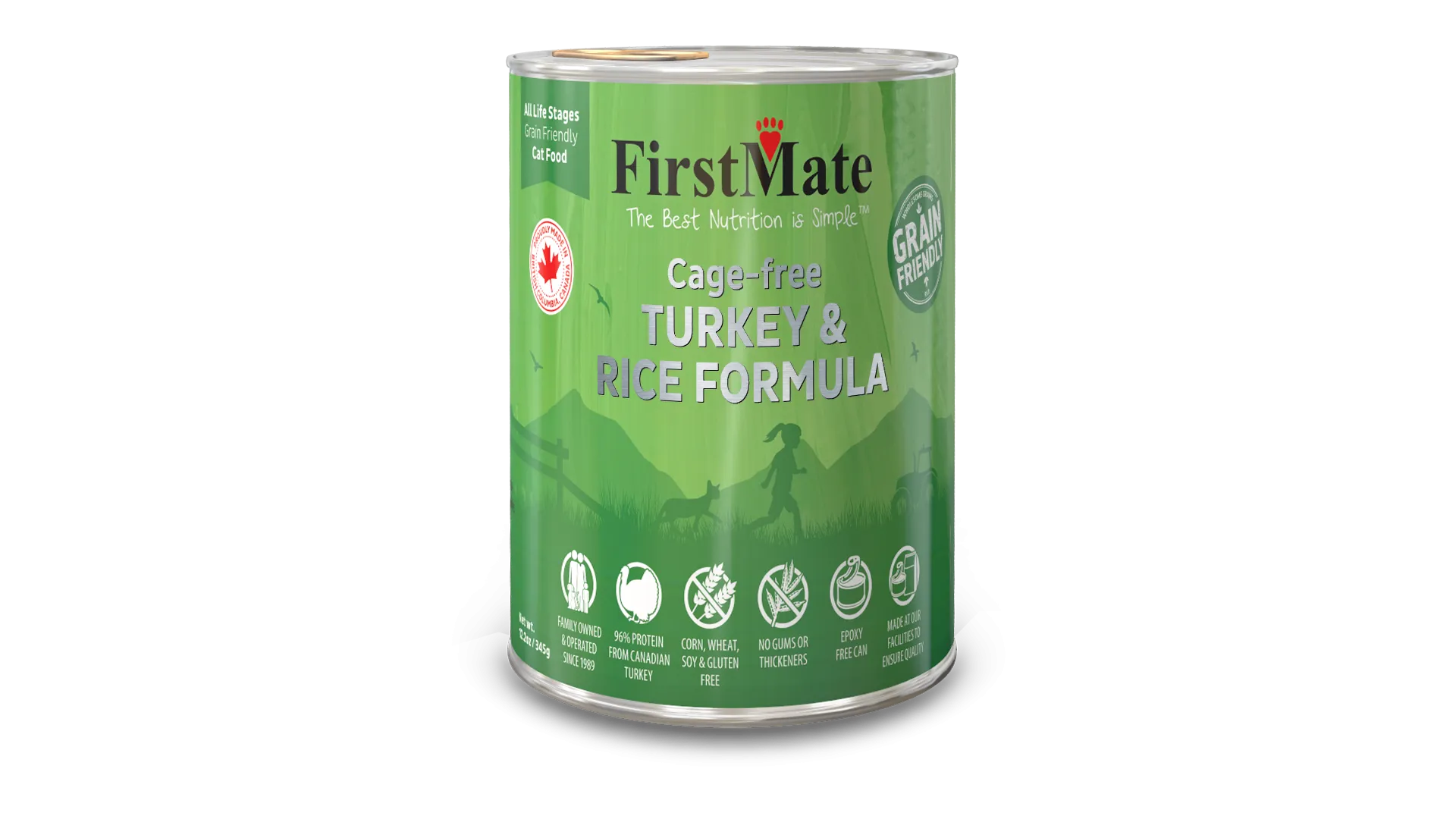 FirstMate Cat Grain Friendly Cage Free Turkey & Rice adult cat food, best cat food for adults