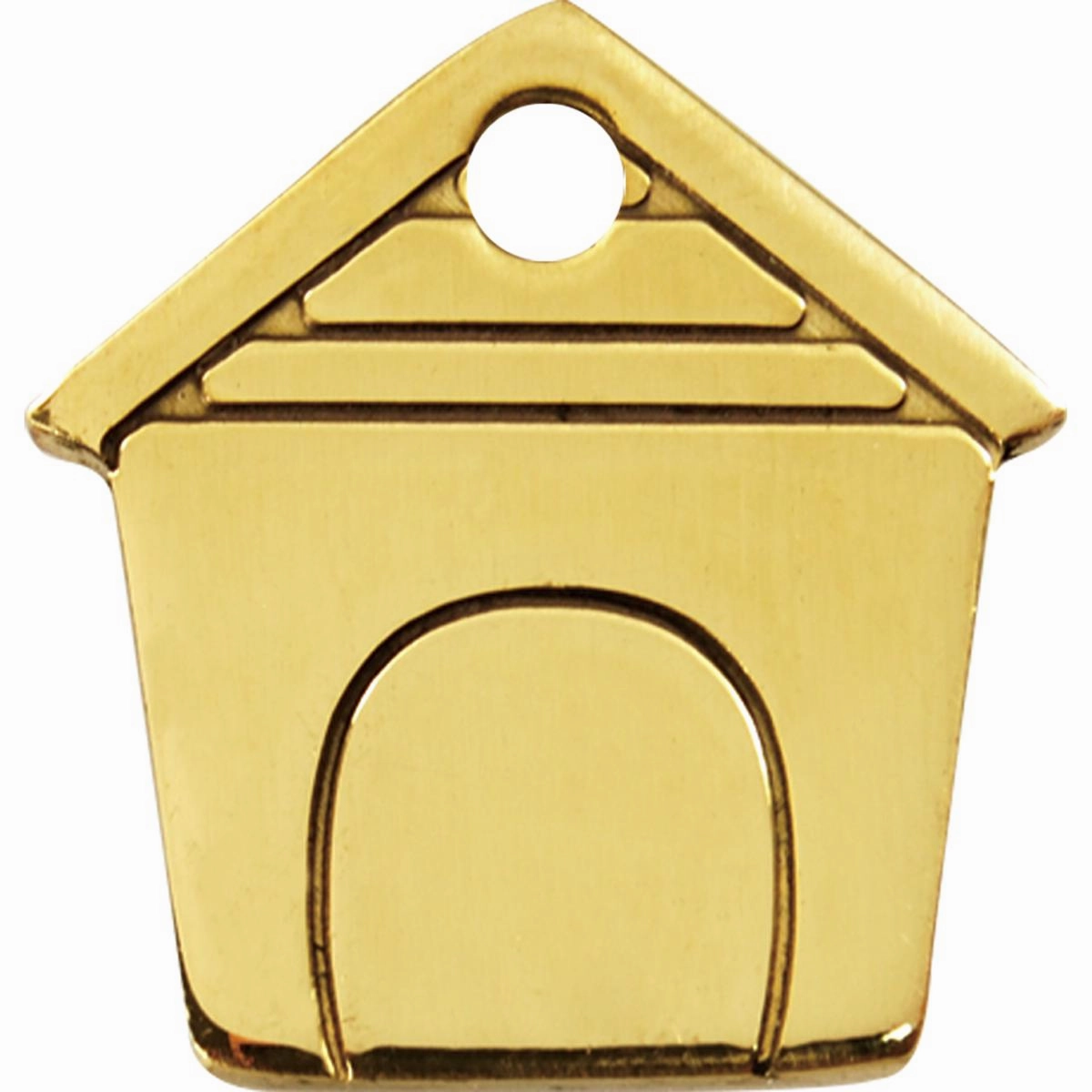 Flat Brass Dog House Dog ID Tag