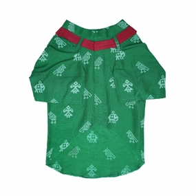 Floof & Co Cotton Patola Print Kurta for Dogs (Green)