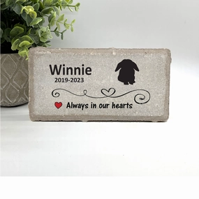Floppy Ear Rabbit / Bunny Memorial Stone - Always in our hearts show poultry,grooming poultry