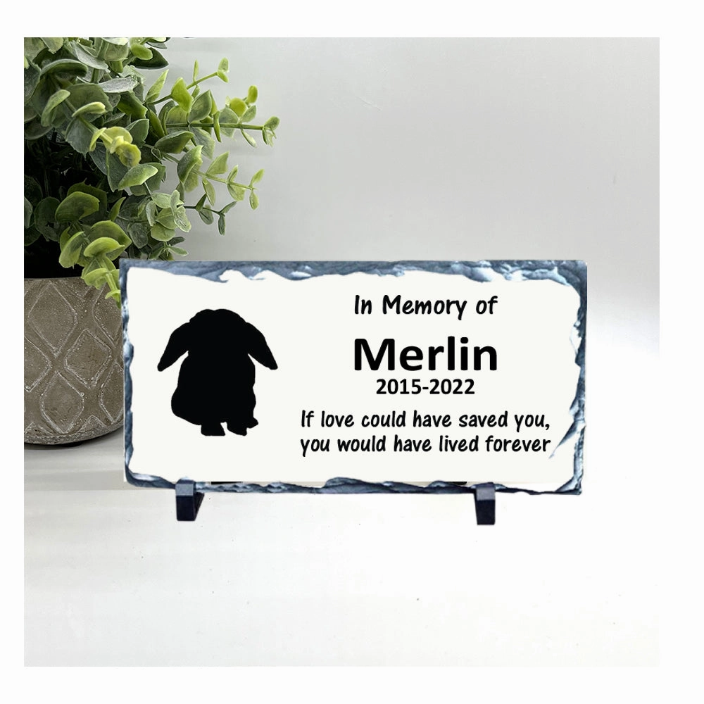 Floppy Ear Rabbit / Bunny Memorial Stone - If love could have saved you, you would have lived forever