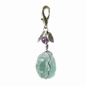 Fluorite Healing Dog Collar Charm Pawmulet dog collar charm,pet tag