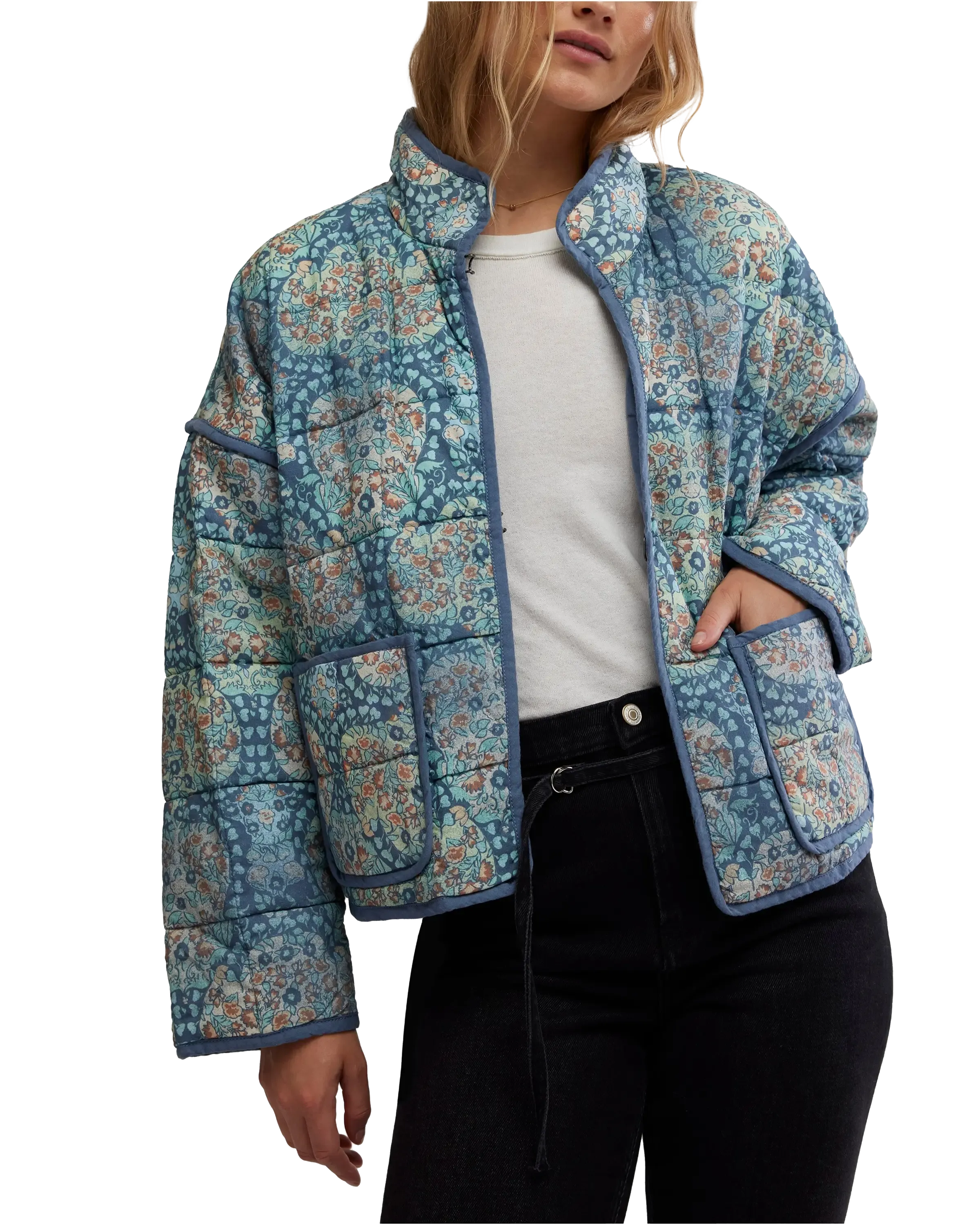 Free People Clothing Chloe Jacket in Husky Combo
