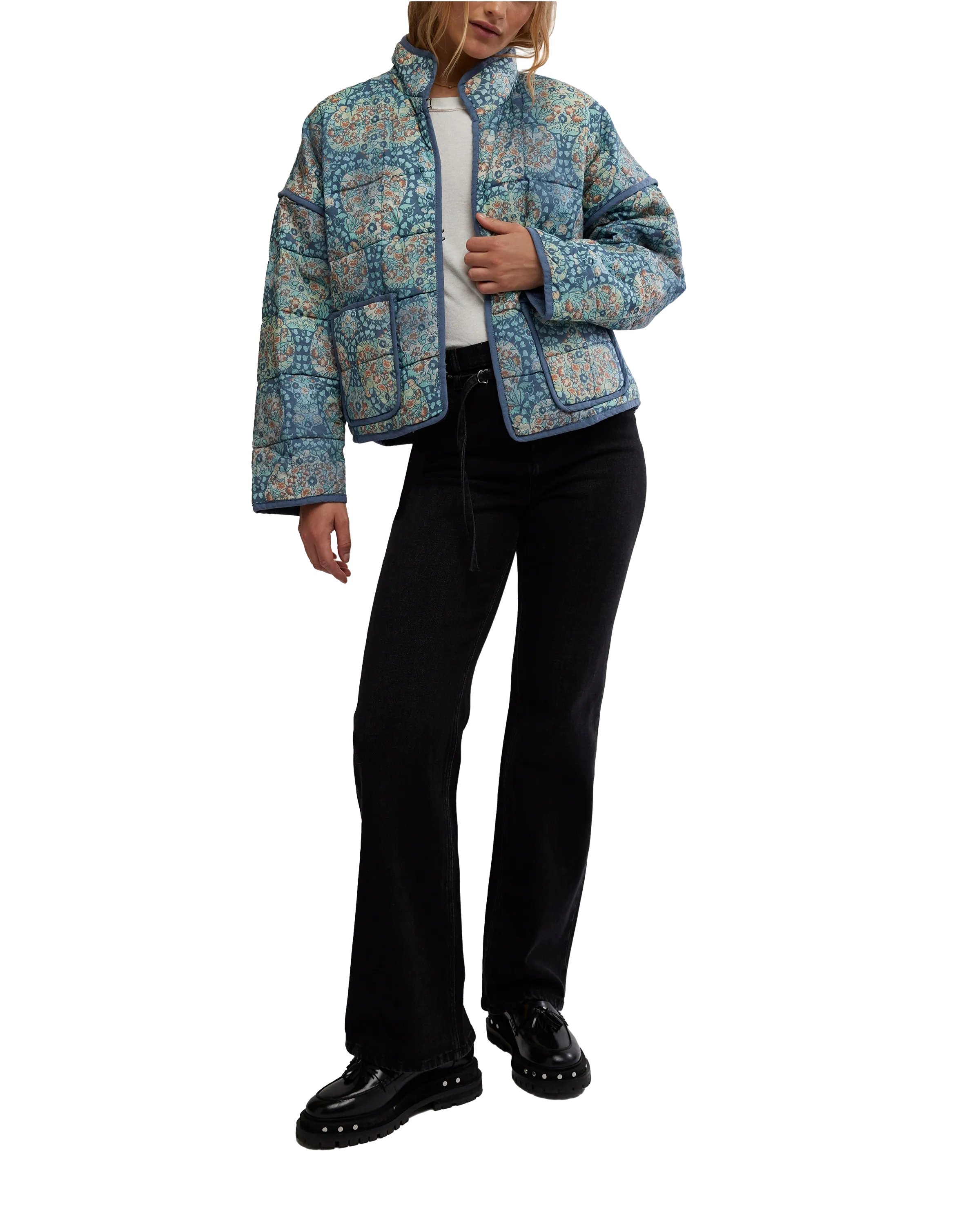 Free People Clothing Chloe Jacket in Husky Combo