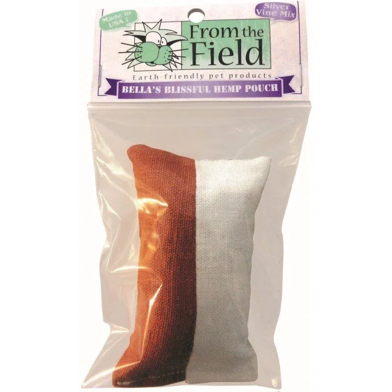 From The Field Bella's Blissful Hemp Pouch Cat Toy (Assorted Colors) catnip toys, feather wand toy