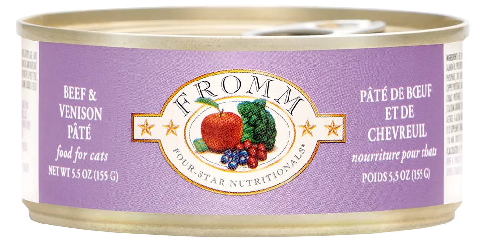 Fromm Cat Beef & Venison Pt 5oz adult cat food, best cat food for adults